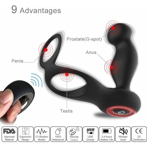 Anal Prostate Massager Anal Vibrator G Spot Stimulation Wireless Remote Control Waterproof Butt Plug Sex Toys For Man Couple