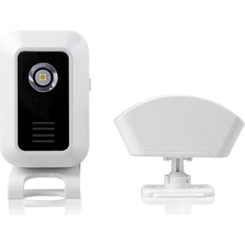 Wireless Infrared Welcome Doorbell Chime Kit, 1 Receiver +1 PIR Motion Sensor, 4 Volume Levels, Welcome Motion Sensor Alarm