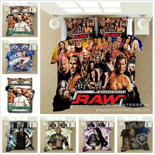 Wrestling Star Bedding Set 2/3Pcs Duvet Cover & Pillowcase(s) 3D Printed Quilt Cover Home Textile Gift