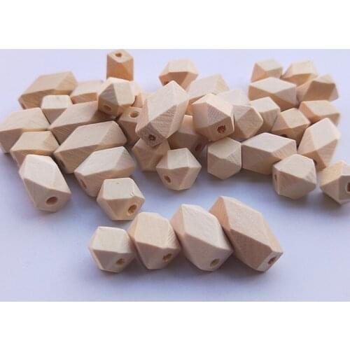 10Pcs Geometric long polygons Wood Spacer Bead Natural Color Eco-Friendly Wooden Beads DIY Making Crafts Jewelry Accessories