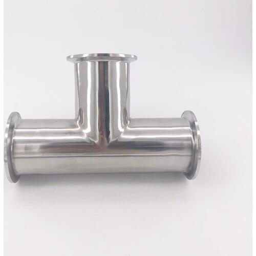 Stainless steel 304 316 O.D 102mm Quick loading sanitary mirror buffing tee Food grade Clamps T type tee Connector