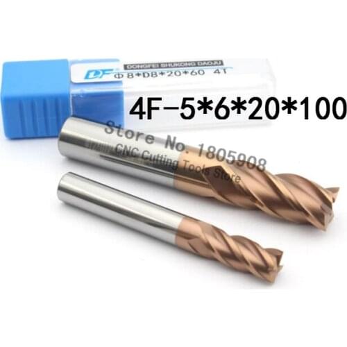 1PCS HRC60 Long carbide alloy cutter 4F-5*6*20*100L,high quality tungsten steel milling cutter,CNC milling tools, CNC machine