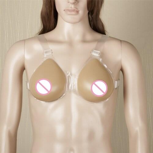 Artificial Silicone Breast 500g/pair Crossdresser Strap On Fake Boobs Drag Queen Shemale Transgender Breast Forms