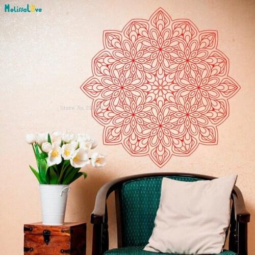 Mandala Wall Sticker Ritual Object Spheres Decoration for Home Removable Vinyl Sticker for Meditation Yoga Art Murals YT1970