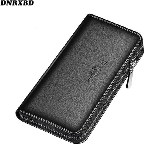 Classic Men Long Wallet Clutch Bag Billeteras Para Hombre Cell Phone Pocket Carteira Masculina Luxury Wallet Carteira Masculina