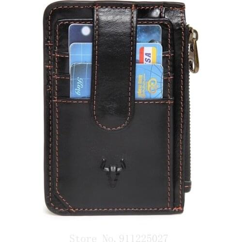 Xiaomi Genuine Leather Wallet Double Zipper Buckle Purse Vintage Card Holder Casual Multiple card slots Coin Purse