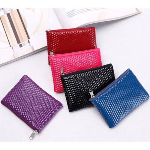 100 Pieces Womens Leather Coin Purse Zipper Credit Card Holder Small Wallet Purses Headset Lipstick Storage Pouch Mini Bags