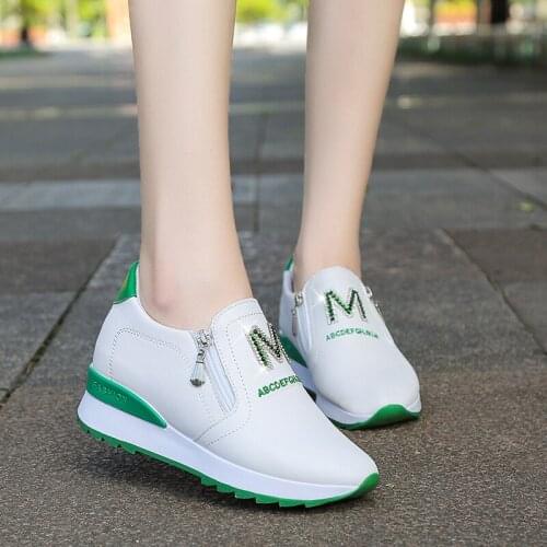 White Wedge Sneakers Women 2020 Ladies Casual Shoes Women Platform Wedges Shoes for Women White Shoes Woman Platform Sneakers