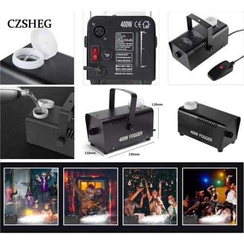 Mini 400W Smoke Machine Family Party Portable Stage 3000cuft/min Smoke Output Machine Smoke Thrower Disco Dance Floor