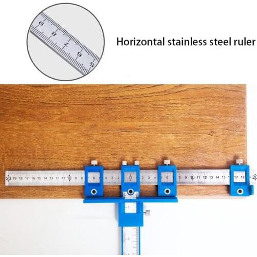 Multi-function Drill Punch Locator Adjustable Drilling Dowelling Hole Saw Locator Hole Punch Jig Hardware Woodworking Tool Ruler