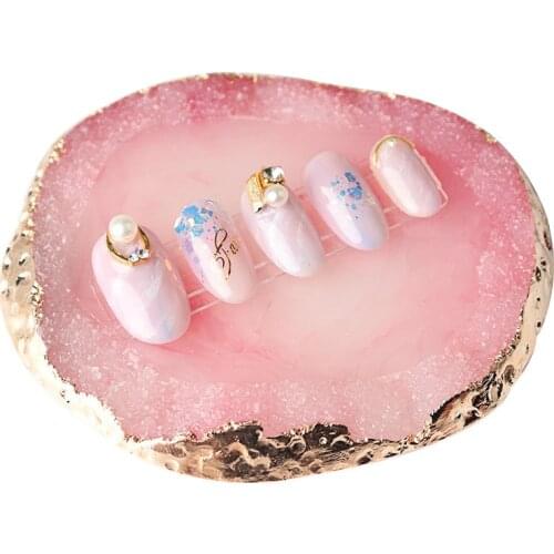 Round False Nail Tips Display Nail Art Palette Resin Nail Cosmetics Mixing Palette Color Mixing Paint Manicure Accessories DL