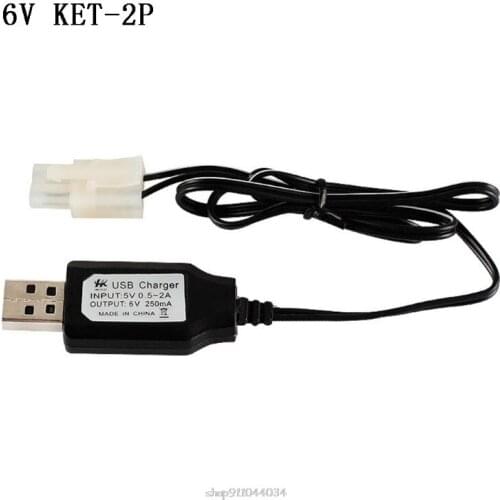 Rechargeable USB Battery Charger Ni-Cd Ni-MH Batteries Pack KET-2P Plug Adapter 6V 250mA Output RC Toy D28 20 Dropship