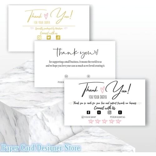 Personalized Modern Small Business Thank You Template Custom Business Thank You Card Insert card Simple Shop Packaging Card
