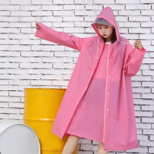 Adult EVA Rain Poncho Raincoat Outdoor Women Men Travel Rainwear Waterproof Long Style Cycling Hiking Camping Hooded Rain coat