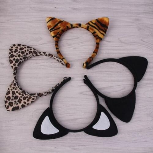 Fashion Women Plush Tiger Leopard Cat Ear Headband Hair Band Cosplay Party Fancy E06F