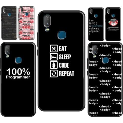 Programmer Code Software Case For Vivo V17 Neo V20 SE Y1S Y12 Y17 Y30 Y50 Y70 S1 Y91C Y20 S Y11 2019 Back Cover