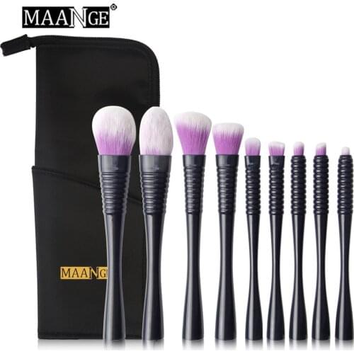 Factory Direct MAANGE New 9 Small Waists Cosmetic Brush Makeup Tools with Brush Bag Foundation Brush Blending Brush