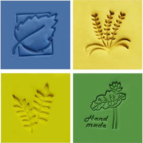 Leaf Ear of Wheat Pattern Stamp Home Cleaning Natural Seal Acrylic Transparent Imprint Soap Stamp For Handmade Making Chapter