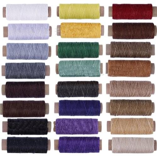 24pcs/bag 50m 150D Sewing Threads Leather Sewing Wax Threads DIY Hand Stitching Cord Leather Tools Knitting Craft