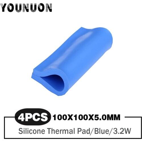4 Pieces 100x100x5mm Thermal Conductive Silicone Pads Heatsink Cooling Pad For Laptop IC GPU VGA Card