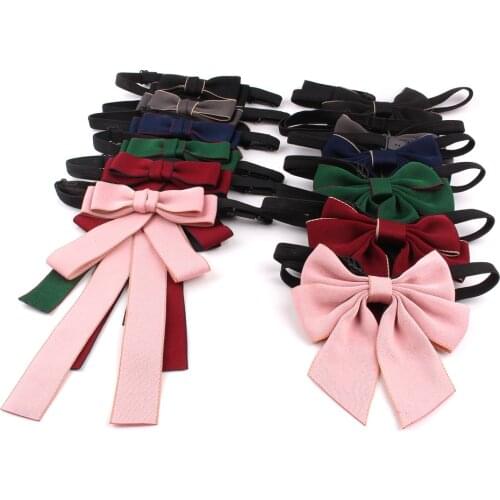 Ladies Oversize Bowtie Fashion Solid Bow tie For Women Uniform Collar Butterf Bowknot Adult Bow Ties Cravats Girls Suit Bowties