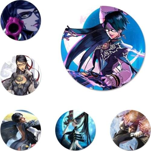 Anime Bayonetta video game Icons Pins Badge Decoration Brooches Metal Badges For Clothes Backpack Decoration 58mm
