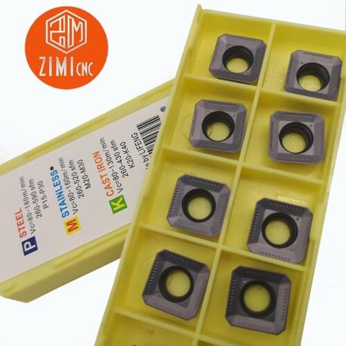 10pcs SEKT1204AFTN XM LF6018 Milling inserts Carbide inserts SEKT1204 Face milling cutter blade cnc Metal Lathe Tool cnc inserts