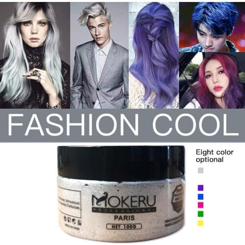 100g Mokeru Natural Unisex Hair Color Cream Ash Purple Brown Dye Temporary Hair Dye Cream For Women Men Paint for Hair Styling