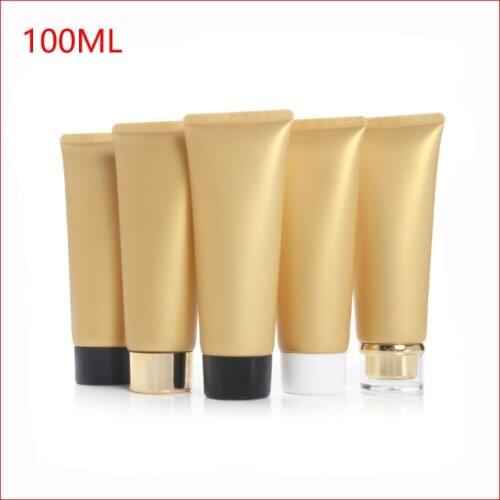 100ML matt gold Empty Soft Tube For Cosmetic Packaging Lotion Cream Plastic Bottle Skin Care Cream squeeze Containers Tube