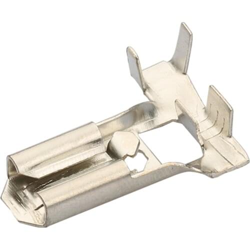 100pcs/lot 6.3 flag type plug with lock spring 7-shaped right angle 250 elbow terminal b