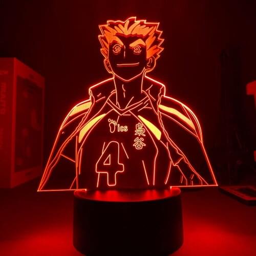 16 Colors Night light Anime Kozume Kenma Lamp Haikyu!! Led Night Light 3D remote control desk lamp for Bedroom Decor Lamp