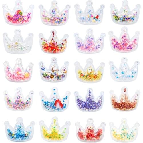 38*30mm Transparent Quicksand Shaker Bling Sequins Beads Polymer DIY Make Hair Clip Accessories Craft Phone Decoration,10Yc10779