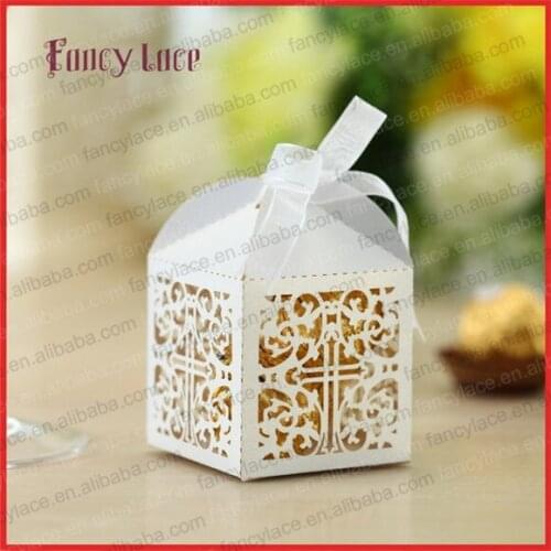 50pcs Baby Shower Cross Candy Box Customized For Gift Packing Bags Chocolate Boxes Baptism Party Decoration Supplies