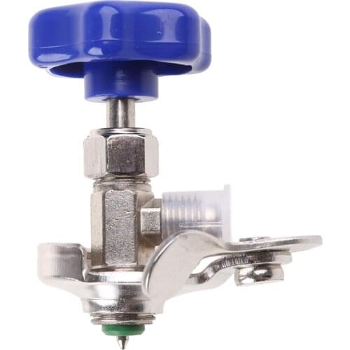 Auto R134a Air Refrigerant AC Can Tap Valve Bottle Opener Tool With Blue Cap AP