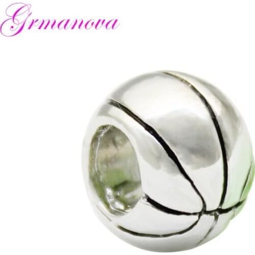 Basketball charm beads zinc alloy fashion handmade DIY jewelry making accessories amulet Fit Pandora Bracelet Necklace