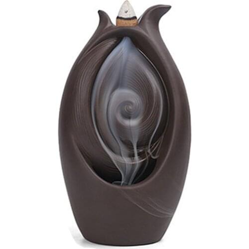 Free Cone Incense Decor Waterfall Holder Smoke Fountain Yoga Room Decoration Ceramic Incense Burner Living Office Home Ornament