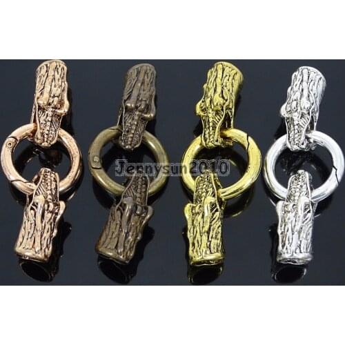 Bracelet Necklace Cord End Clasp Solid Metal Crocodile Head Gold Silver Bronze Rose Gold 50Pcs/Pack