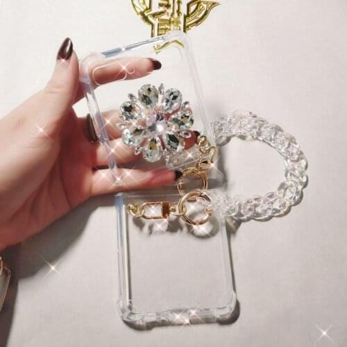 For Samsung Galaxy Z flip phone case zflip 4g portable water drill colorful protective case f7070 f7000 5g transparent