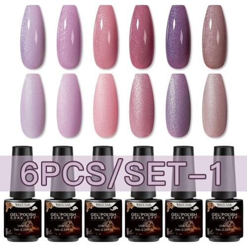 Color Glitter Nail Gel Polish Set Kits Soak Off UV LED Gel Semi Permanent All For Manicure DIY Nail Art Gel Polish Varnishes