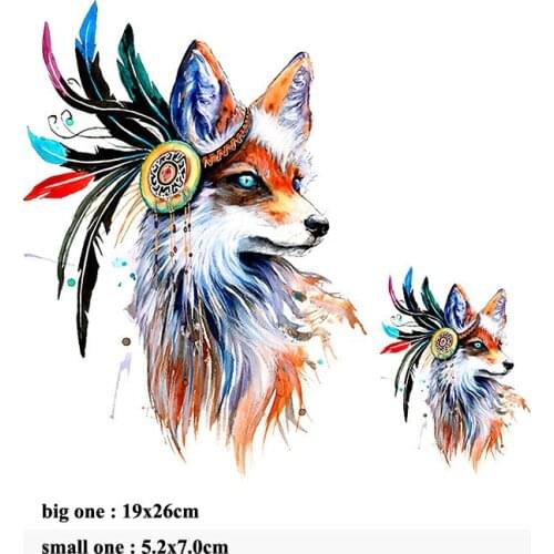 XICC Colorful Fox Animal Printing Decorative Stickers A Grade Heat Transfer Ironing Patches For Beautiful Kids Clothing DIY