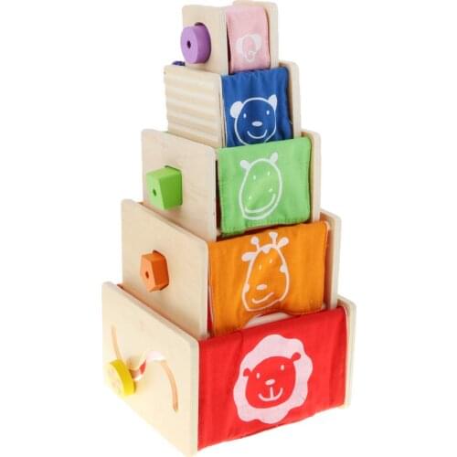Montessori Wooden Learning Box Color Shape Cognition Hand-eye Coordination Early Learning Educational Toys for Children Kids