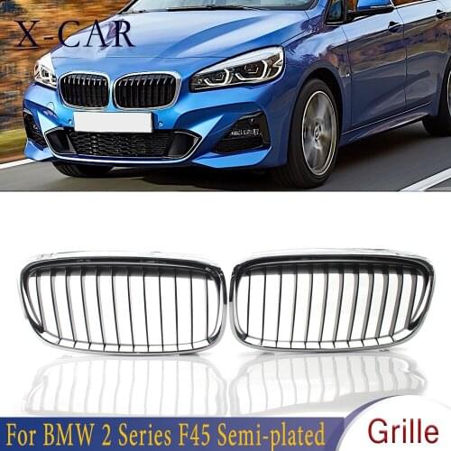 X-CAR 1Pair Slat Grille Frame Modified Semi Plated Grille Kidney Sport Grilles For BMW 2 Series F45 51137379609 51137379611