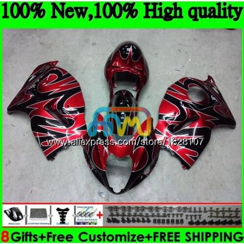 GSXR 1300 For SUZUKI Hayabusa GSXR-1300 2002 Red flames 2003 2004 2005 2006 2007 49BS.127 GSXR1300 96 02 03 04 05 06 07 Fairing