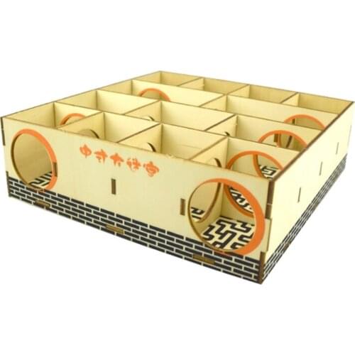 Hamster Maze Wooden Tube Tunnel Cage Seesaw House Swing Small Animals Pet Toys