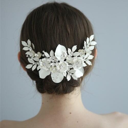 Metal Flower Rhinestone Headband With Comb Bridal Hair Accessories Tiara Headband Wedding Hair Ornaments Headband