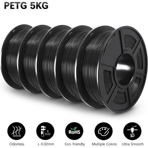 SUNLU PETG Filament For 3D Printer Plastic PETG 1.75MM Good Toughness 3D Filament 5Rolls/set