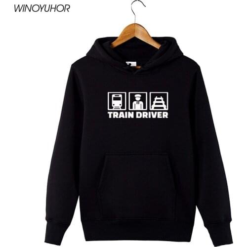 2020 New Winter Hoodie Men Funny Railway Train Driver Comedy Gift Sweatshirt Casual Long Sleeve Fleece Jacket Homme