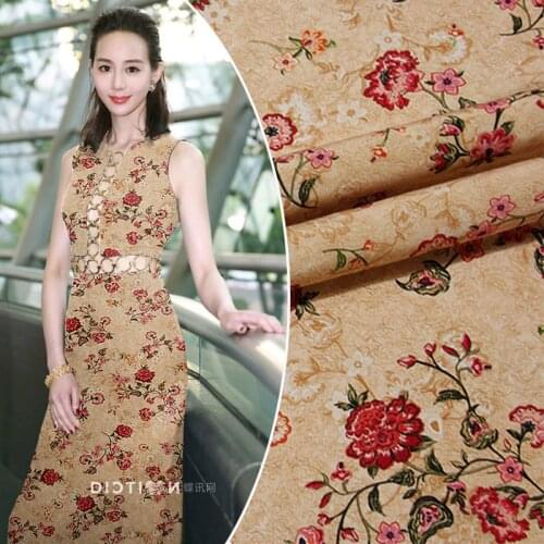 New wide-format inkjet crepe de chine silk fabric14mm t-shirt shirt cheongsam silk fabric wholesale silk cloth 138cm