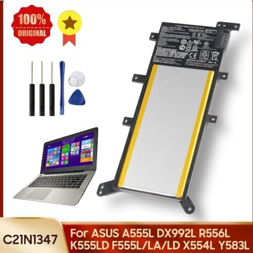 Original Laptop Battery C21N1347 for ASUS VM590L W519L VM510L FL5600L FL5800L W509L X554L FL5500L DX992L +Tools 5070mAh Battery