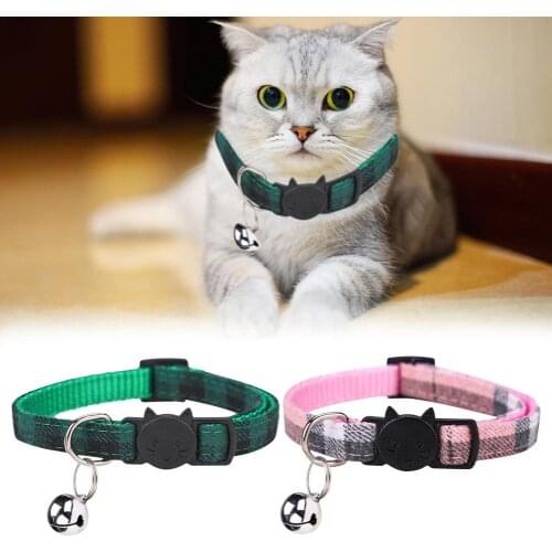 Cat Collar Adjustable Safe Pet Dog Kitty Necklace With Bell Anti-lost Collar For Pet Cat Dog Accessories